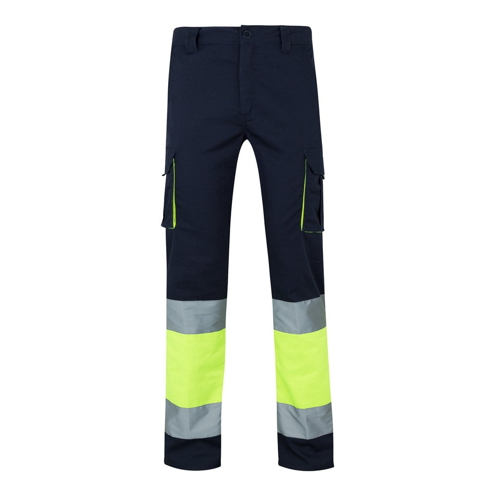 VL ZEUS LARGE promotional workwear garment in navy blue/yellow with custom logo branding