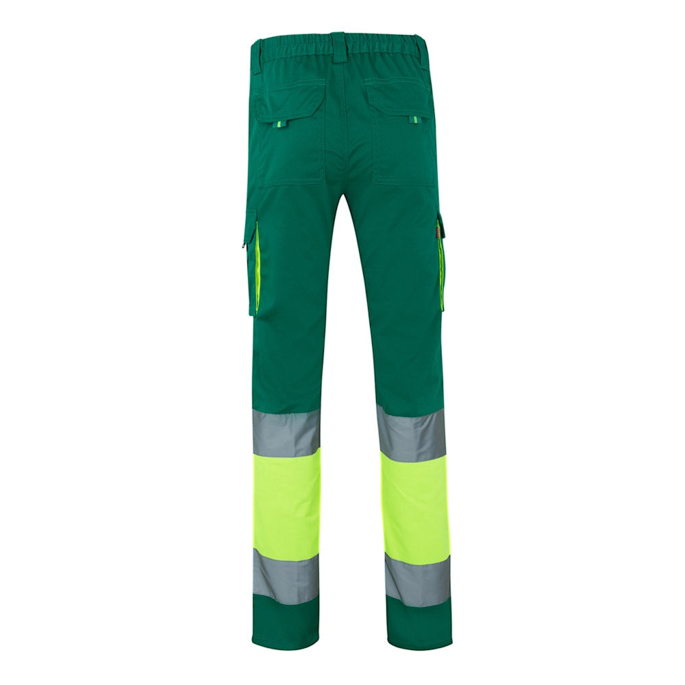 VL ZEUS LARGE promotional workwear garment in green/yellow (detail view) with custom logo branding