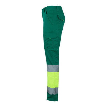 VL ZEUS LARGE promotional workwear garment in green/yellow (detail view) with custom logo branding