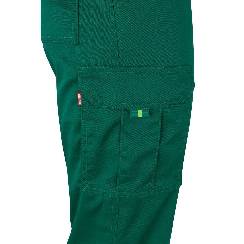 VL ZEUS LARGE promotional workwear garment in green/yellow (detail view) with custom logo branding