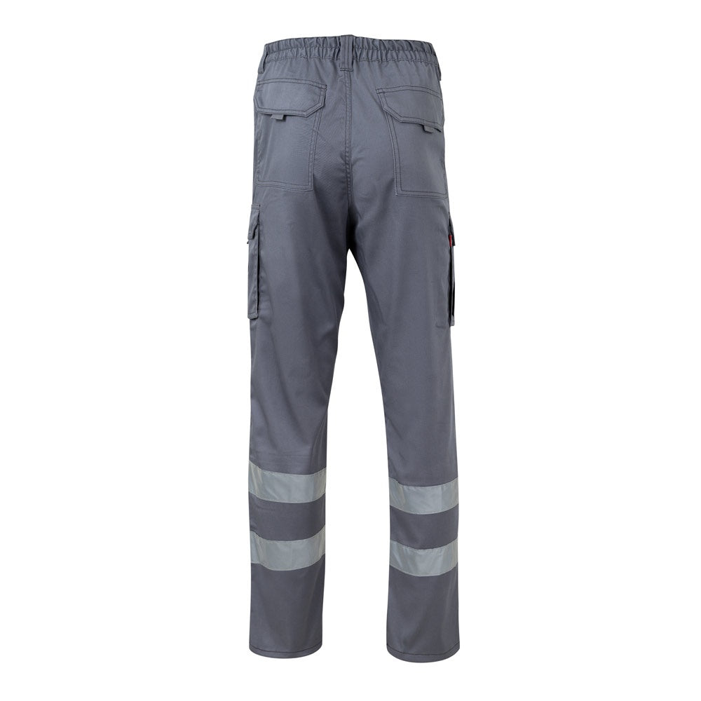 VL DIONYSUS promotional workwear garment in grey (detail view) with custom logo branding