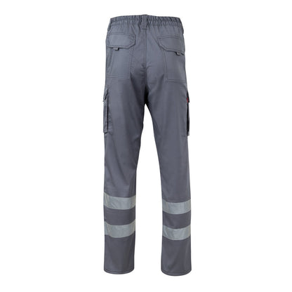 VL DIONYSUS promotional workwear garment in grey (detail view) with custom logo branding