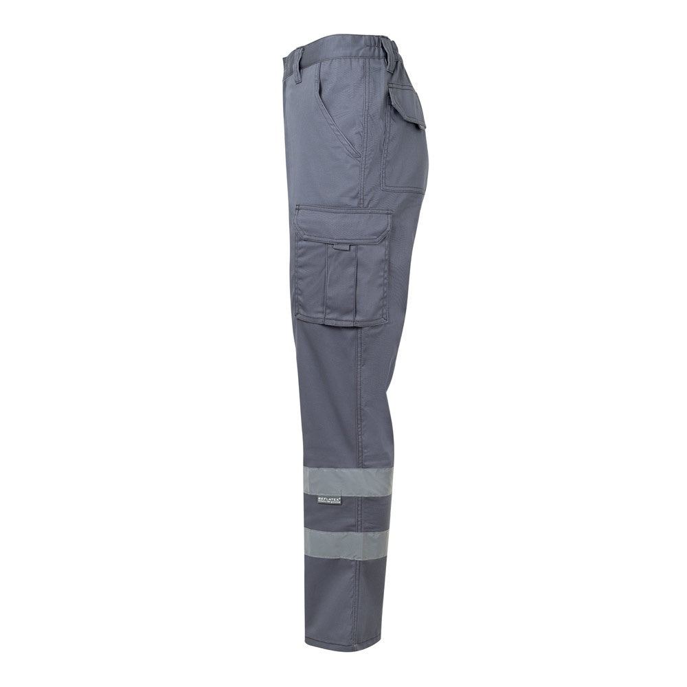 VL DIONYSUS promotional workwear garment in grey (detail view) with custom logo branding