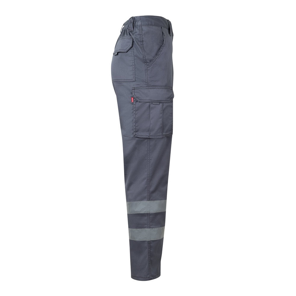 VL DIONYSUS promotional workwear garment in grey (detail view) with custom logo branding