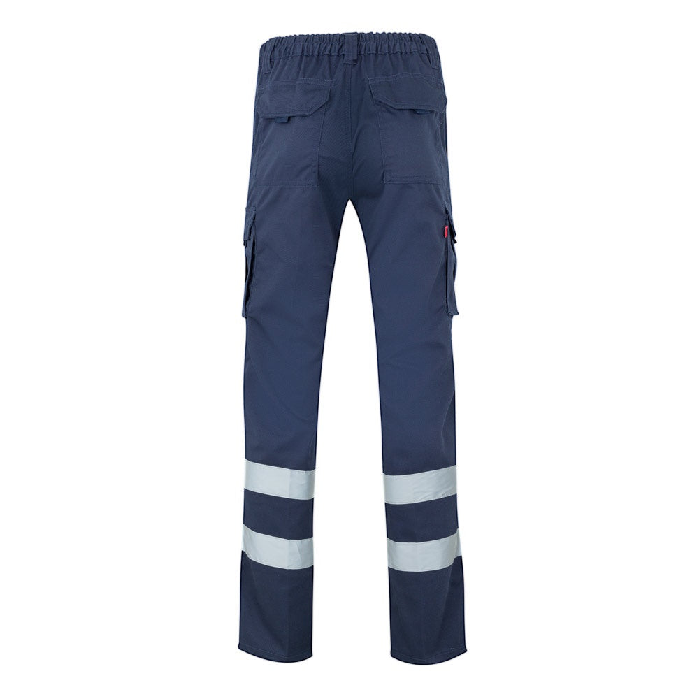 VL DIONYSUS promotional workwear garment in navy blue (detail view) with custom logo branding