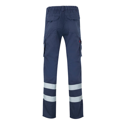 VL DIONYSUS promotional workwear garment in navy blue (detail view) with custom logo branding