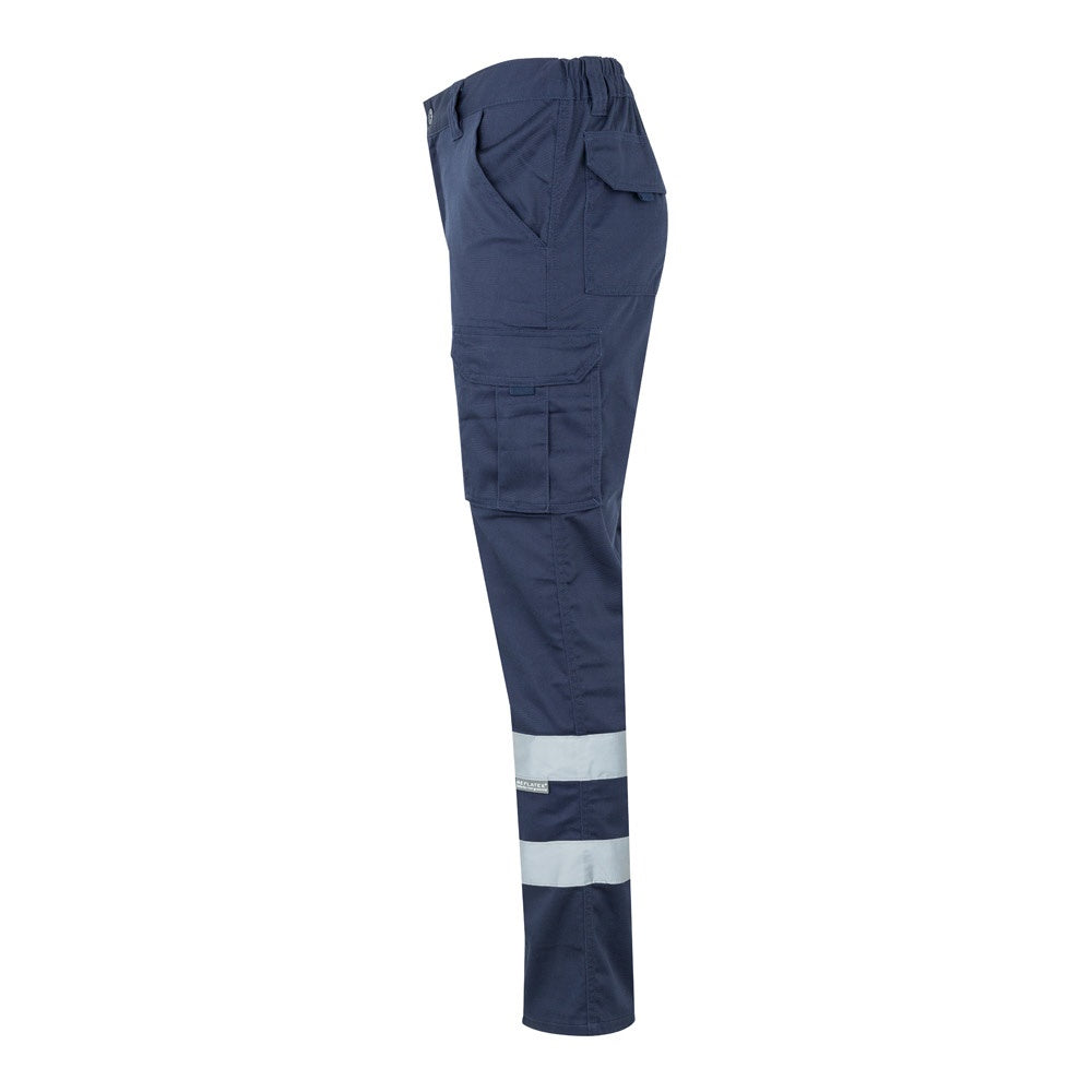VL DIONYSUS promotional workwear garment in navy blue (detail view) with custom logo branding