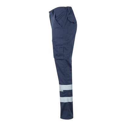 VL DIONYSUS promotional workwear garment in navy blue (detail view) with custom logo branding