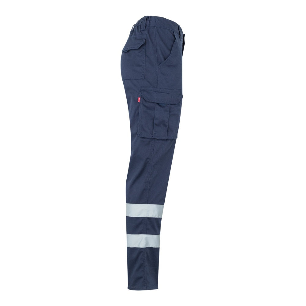 VL DIONYSUS promotional workwear garment in navy blue (detail view) with custom logo branding