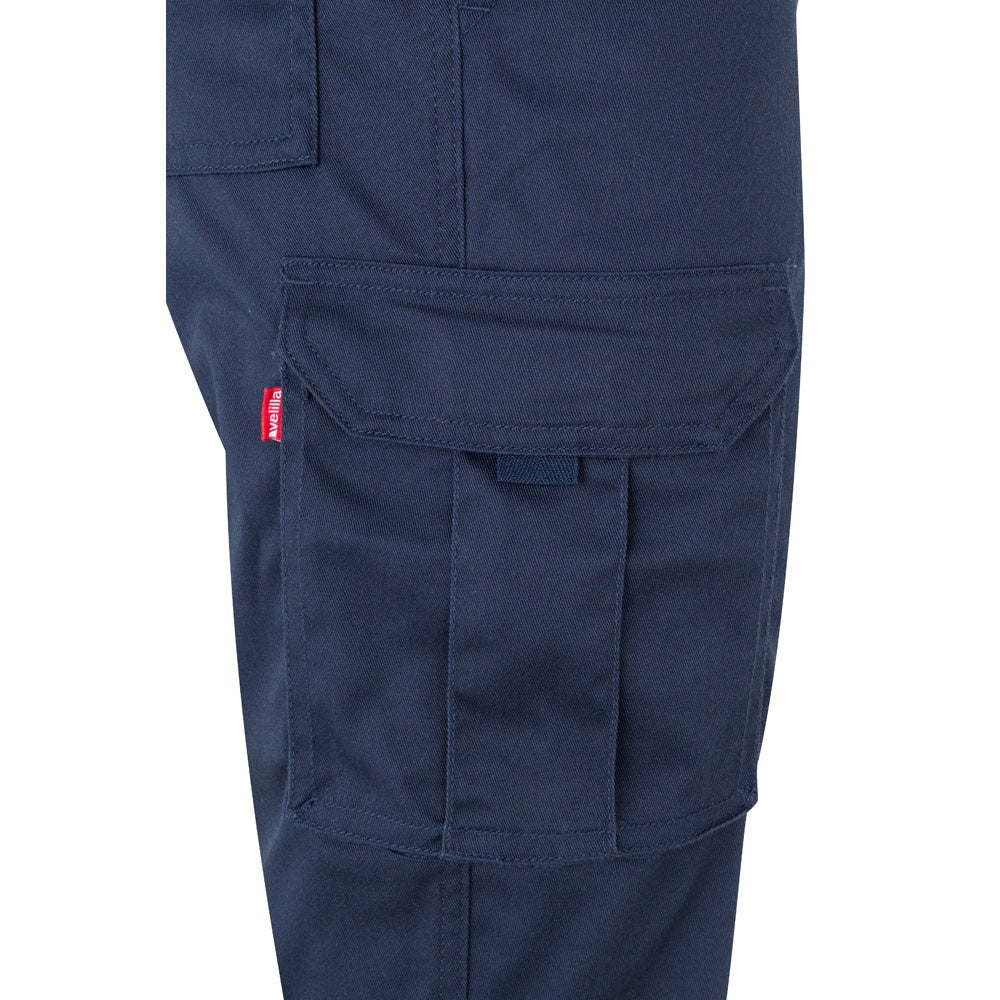 VL DIONYSUS promotional workwear garment in navy blue (detail view) with custom logo branding