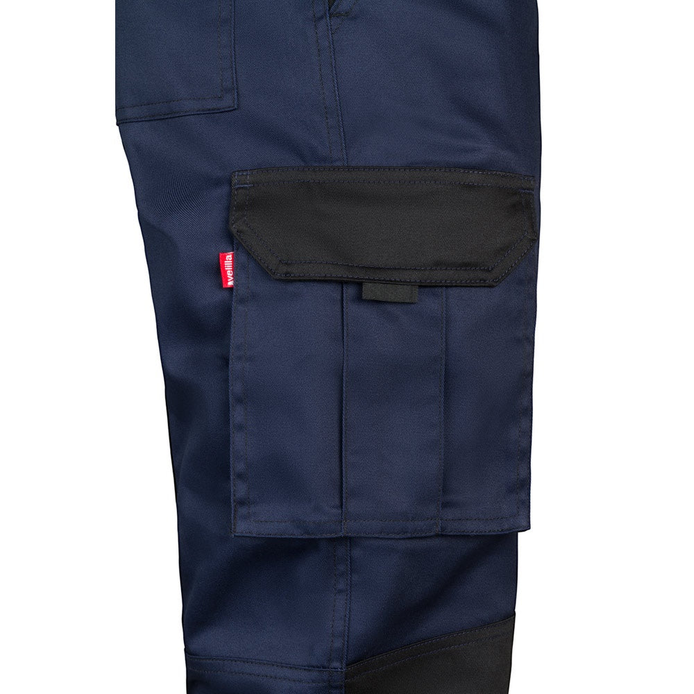 VL NJORD promotional workwear garment in blue (detail view) with custom logo branding