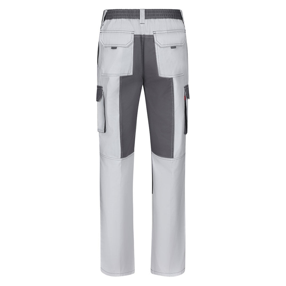 VL NJORD promotional workwear garment in white (detail view) with custom logo branding