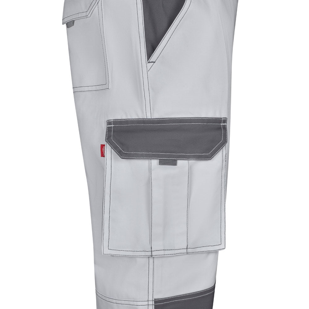 VL NJORD promotional workwear garment in white (detail view) with custom logo branding