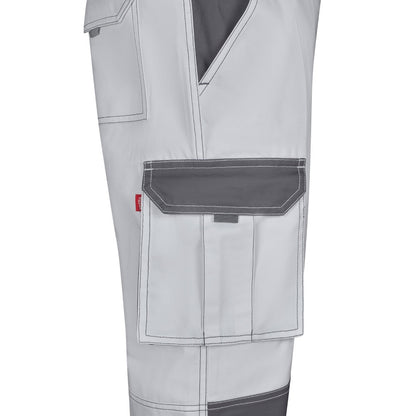 VL NJORD promotional workwear garment in white (detail view) with custom logo branding