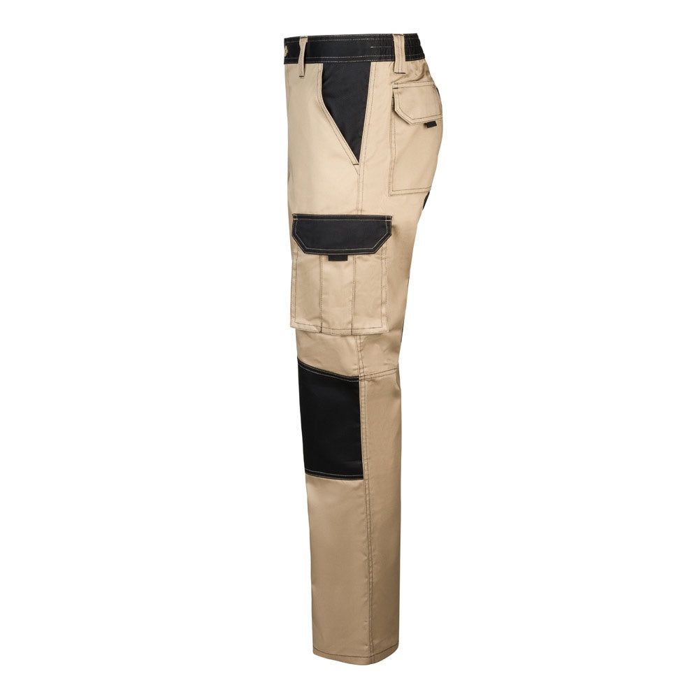 VL NJORD promotional workwear garment in beige (detail view) with custom logo branding
