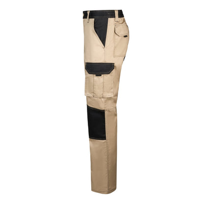 VL NJORD promotional workwear garment in beige (detail view) with custom logo branding