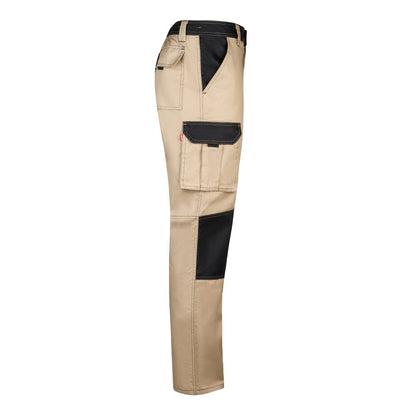 VL NJORD promotional workwear garment in beige (detail view) with custom logo branding