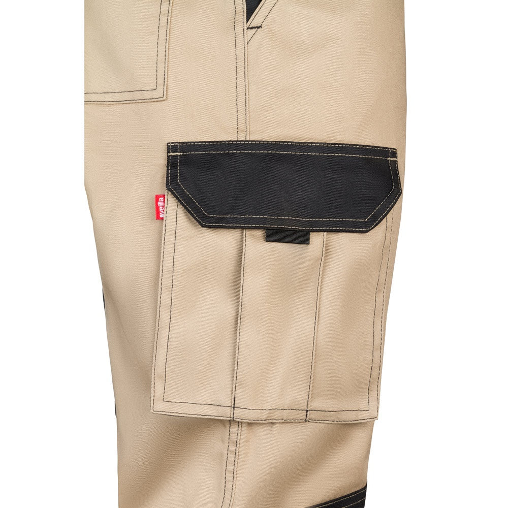 VL NJORD promotional workwear garment in beige (detail view) with custom logo branding