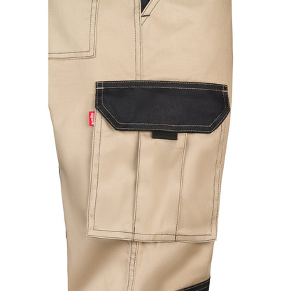 VL NJORD promotional workwear garment in beige (detail view) with custom logo branding