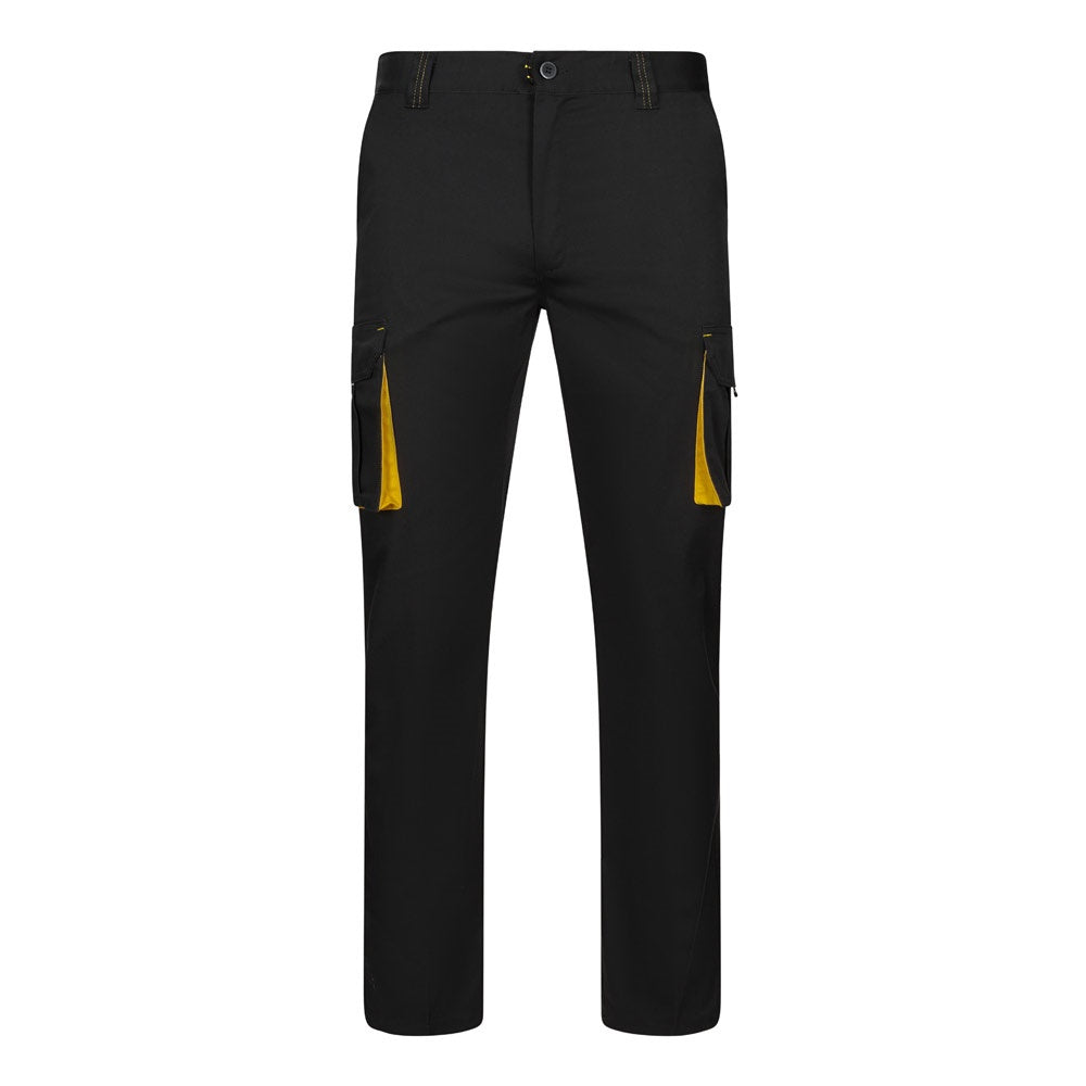 VL FIDES promotional workwear garment in black / yellow with custom logo branding