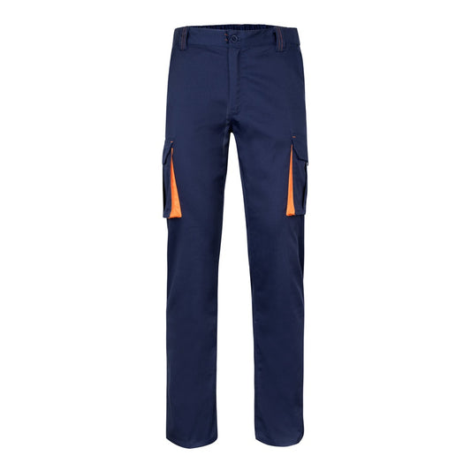 VL FIDES promotional workwear garment in navy blue / orange with custom logo branding