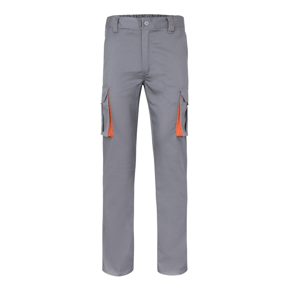 VL FIDES promotional workwear garment in grey / orange with custom logo branding