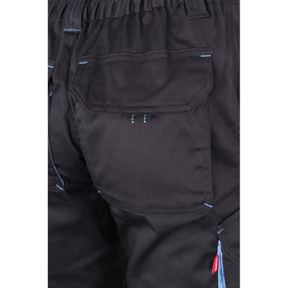 VL FIDES promotional workwear garment in grey / light blue with custom logo branding