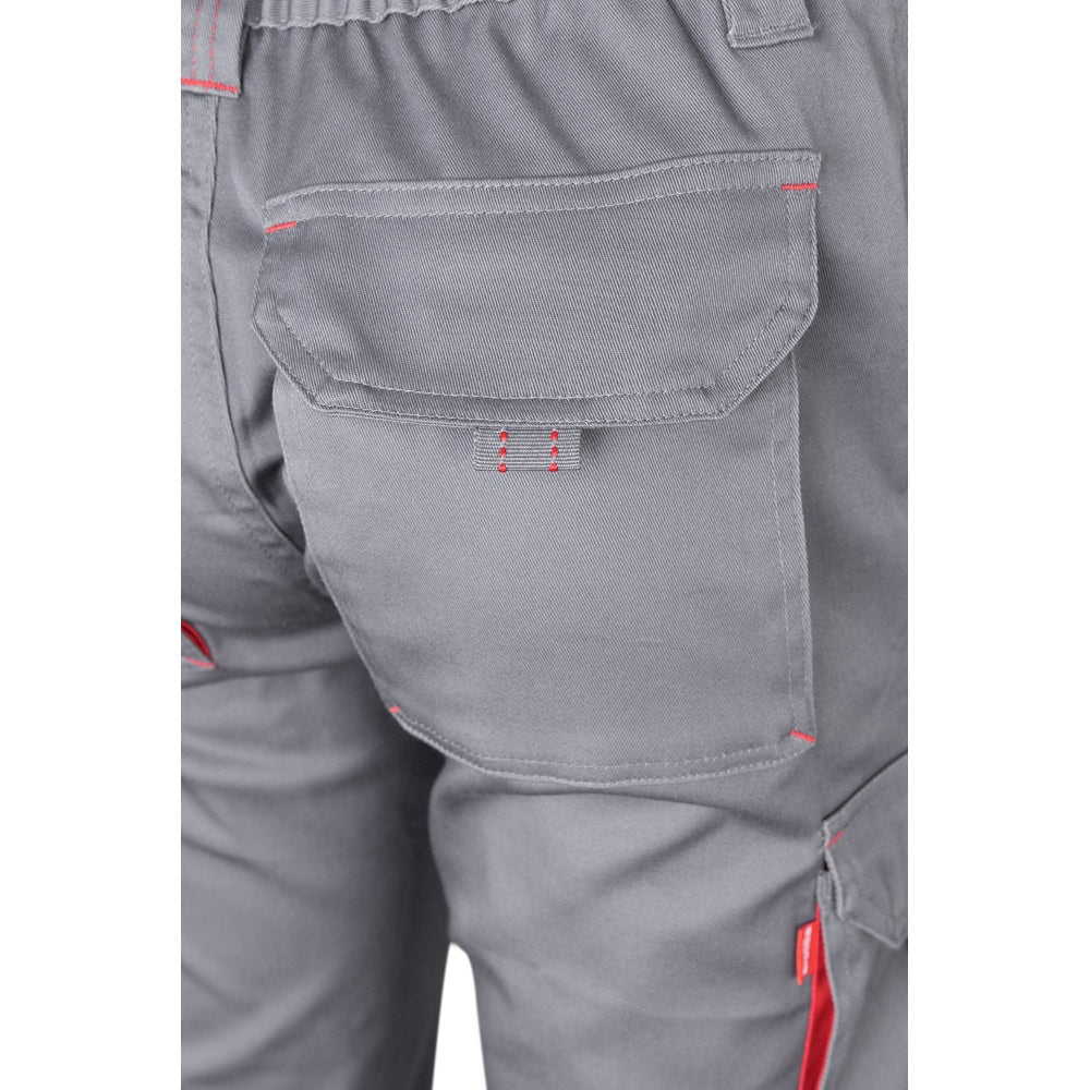 VL FIDES promotional workwear garment in grey / red with custom logo branding