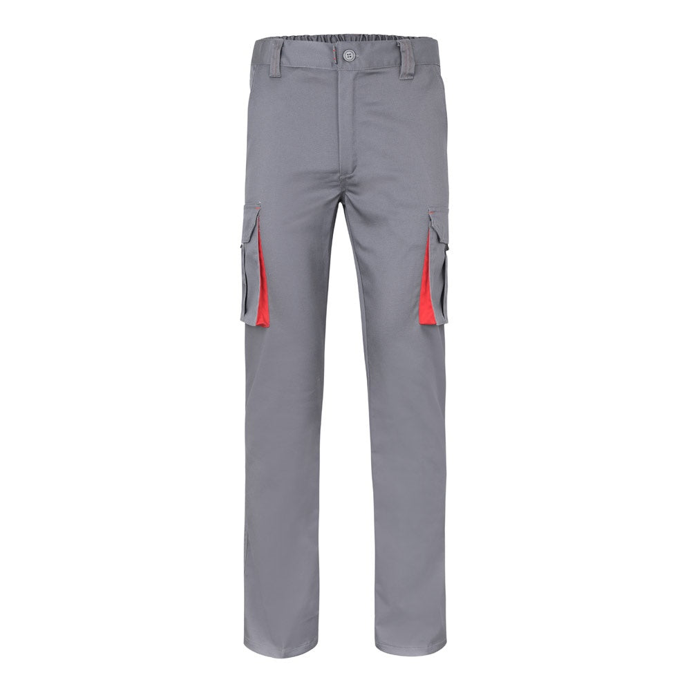VL FIDES promotional workwear garment in grey / red with custom logo branding