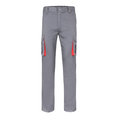 VL FIDES promotional workwear garment in grey / red with custom logo branding