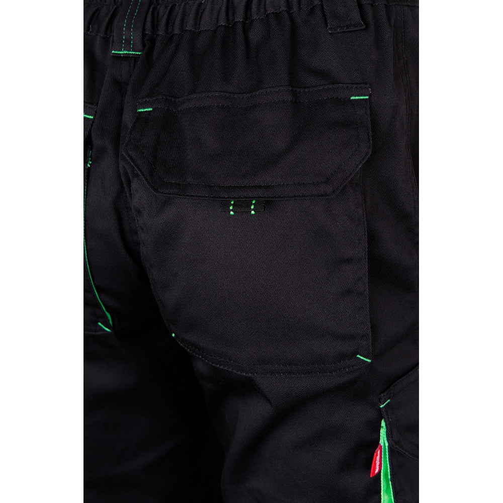 VL FIDES promotional workwear garment in black / green with custom logo branding