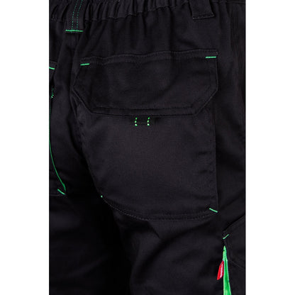VL FIDES promotional workwear garment in black / green with custom logo branding