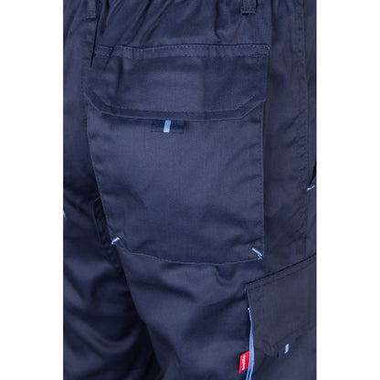 VL FIDES promotional workwear garment in navy blue / light blue with custom logo branding