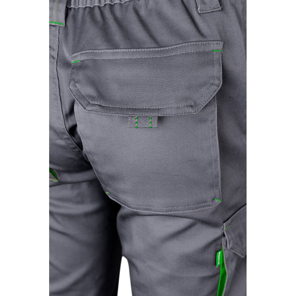 VL FIDES promotional workwear garment in grey / green with custom logo branding