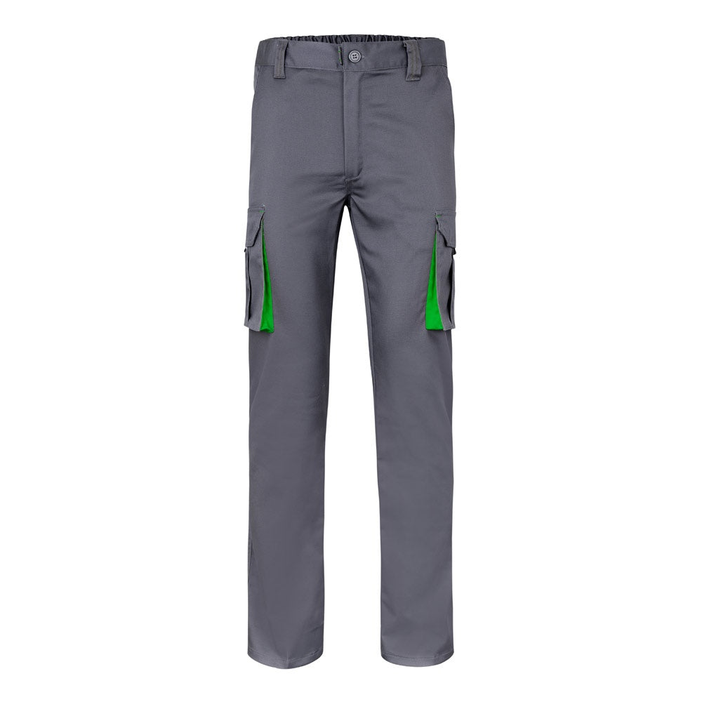 VL FIDES promotional workwear garment in grey / green with custom logo branding