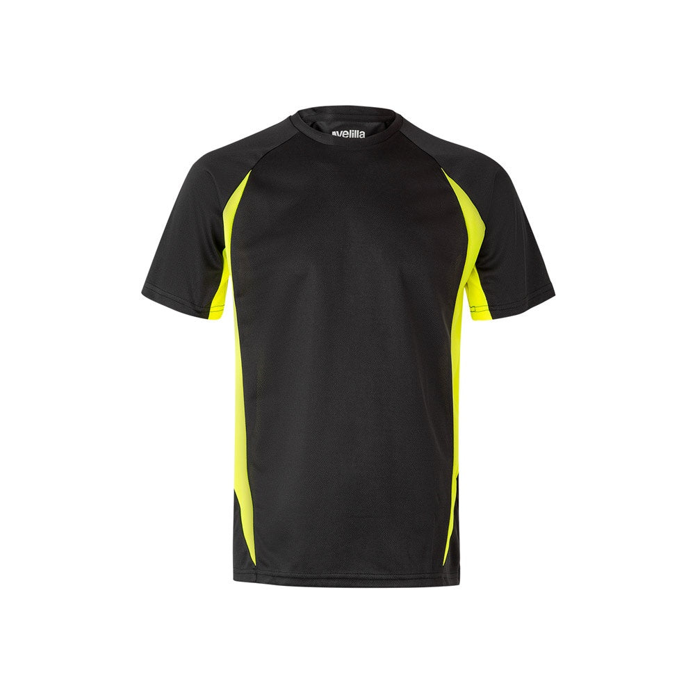 VL SLAYER promotional t-shirt in black/yellow with custom logo branding