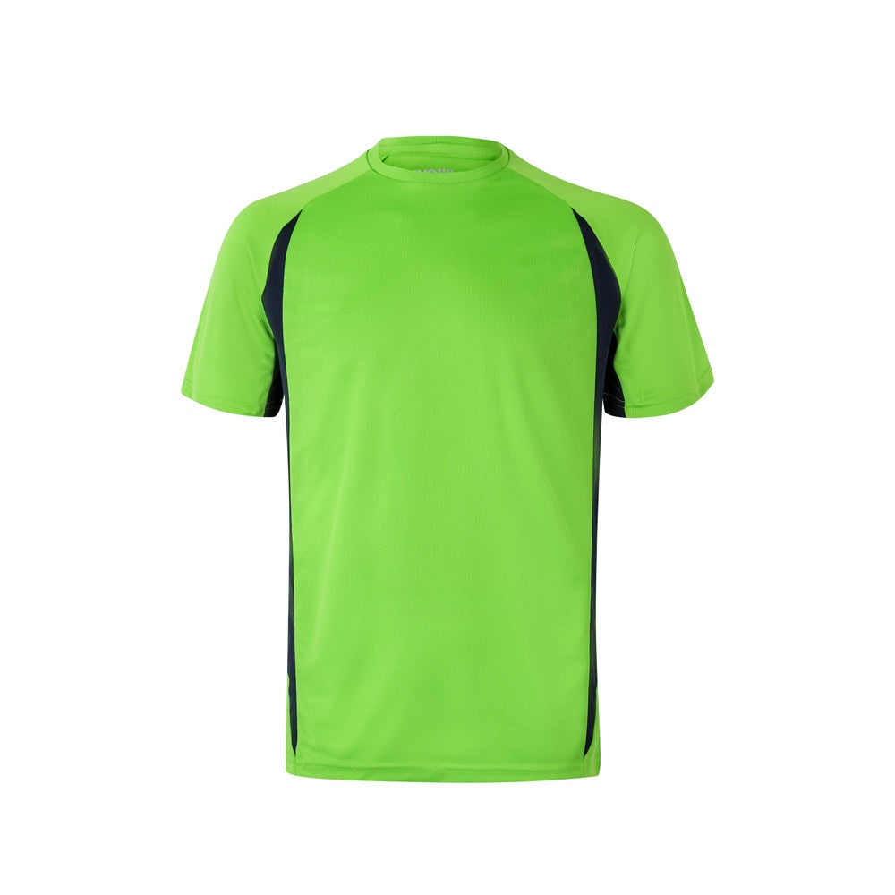 VL SLAYER promotional t-shirt in green/navy blue with custom logo branding
