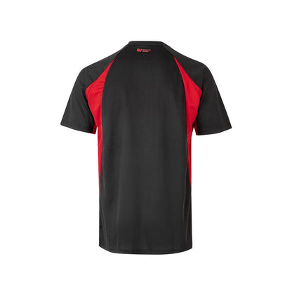 VL SLAYER promotional t-shirt in black/red (detail view) with custom logo branding