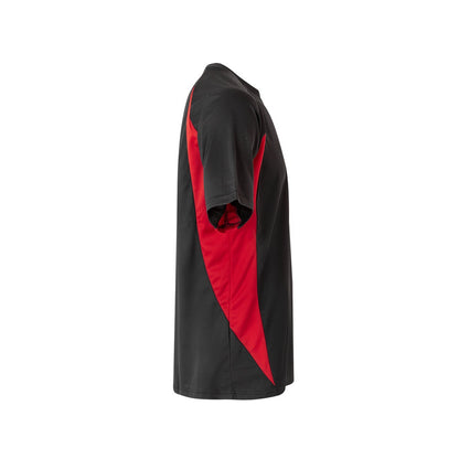 VL SLAYER promotional t-shirt in black/red (detail view) with custom logo branding