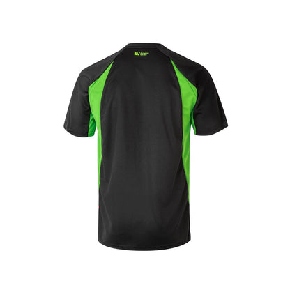 VL SLAYER promotional t-shirt in black/green (detail view) with custom logo branding