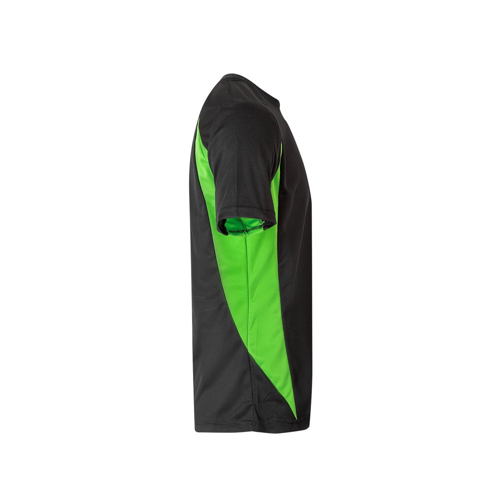 VL SLAYER promotional t-shirt in black/green (detail view) with custom logo branding