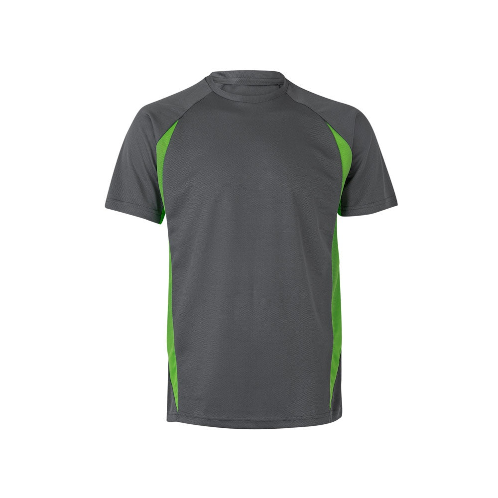 VL SLAYER promotional t-shirt in grey/green with custom logo branding