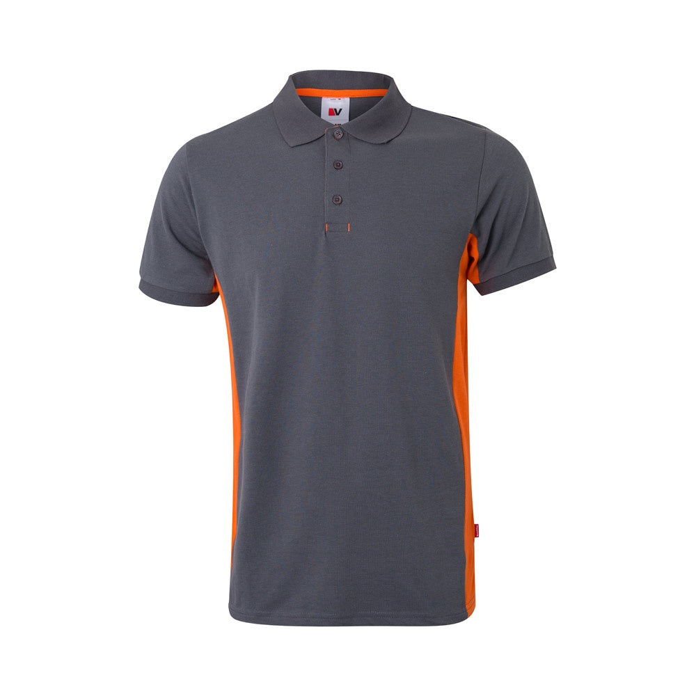 VL SUPAY promotional polo shirt in grey / orange with custom logo branding