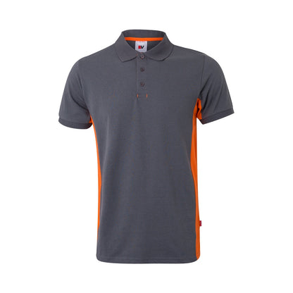 VL SUPAY promotional polo shirt in grey / orange with custom logo branding