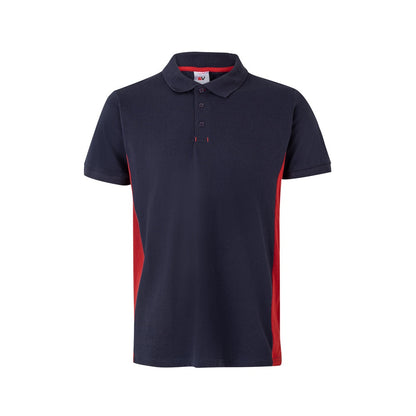 VL SUPAY promotional polo shirt in navy blue / red with custom logo branding