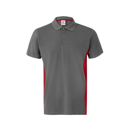 VL SUPAY promotional polo shirt in grey / red with custom logo branding