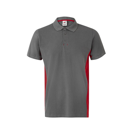 VL SUPAY promotional polo shirt in grey / red with custom logo branding