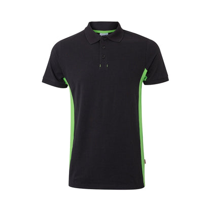 VL SUPAY promotional polo shirt in black / green with custom logo branding