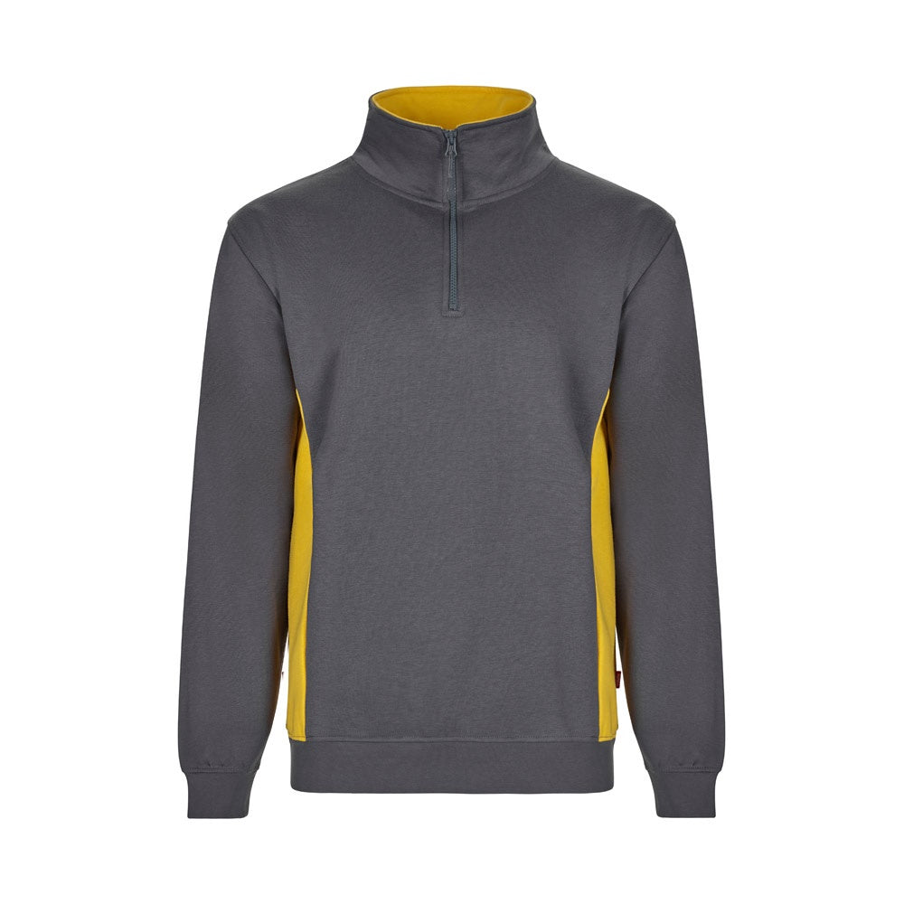 VL SVAROG promotional sweatshirt in grey / yellow with custom logo branding