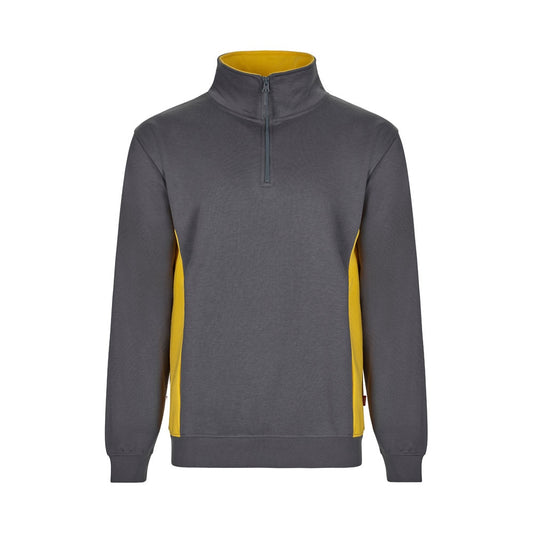 VL SVAROG promotional sweatshirt in grey / yellow with custom logo branding